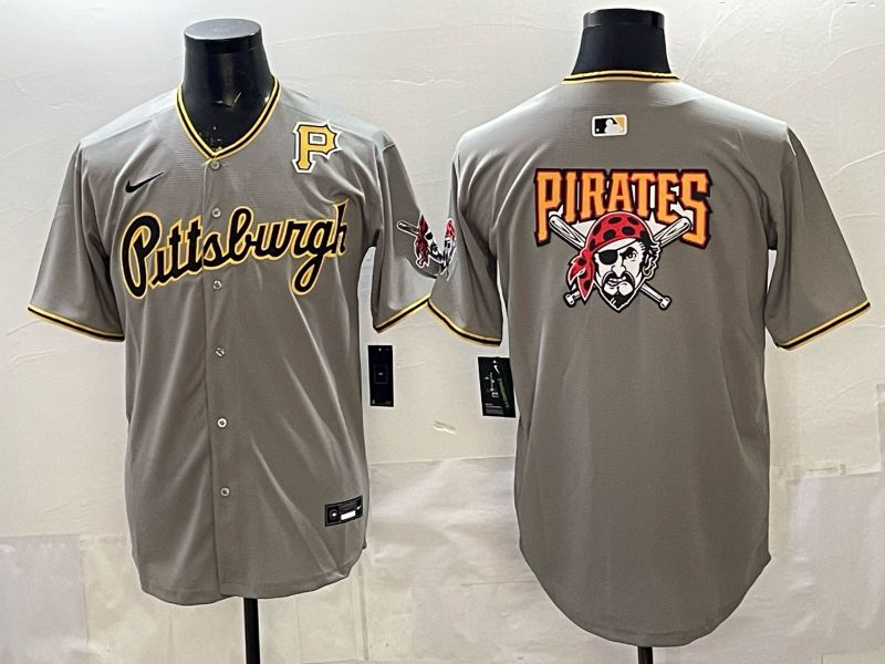 Men Pittsburgh Pirates Blank Grey Game 2026 Nike MLB Jersey style 007